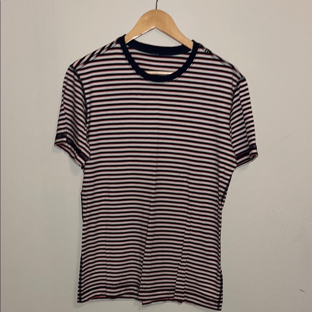 Lululemon Men’s 5 Yr Basic Red White Blue Striped Shirt